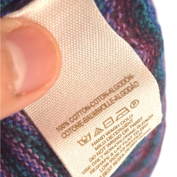 Free People Knit Bodycon Dress Semi Sheer Stripe Purple Blue 70s Retro Size S - Picture 4 of 5